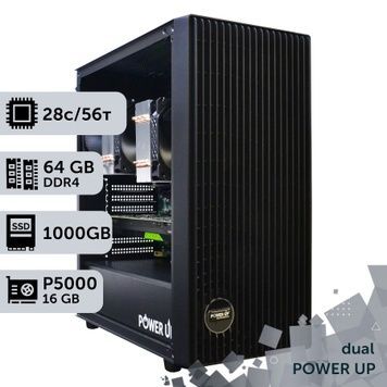 PowerUp #444 Dual-Processor Workstation with Xeon E5 2680 v4 x2/64 GB/1 TB SSD/NVIDIA Quadro P5000 16 GB