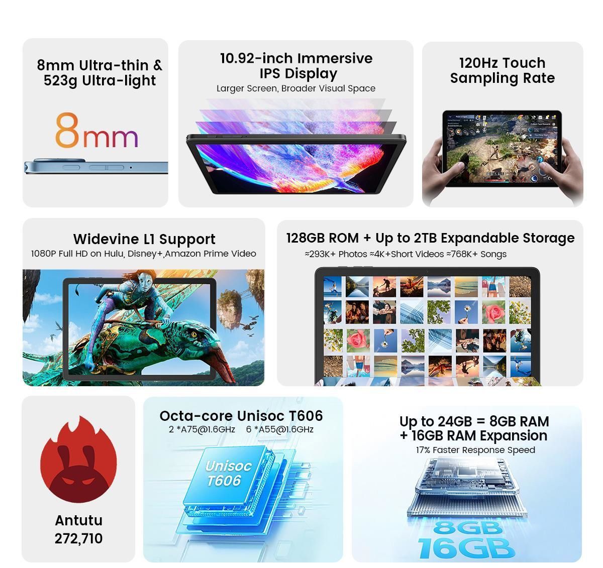 Планшет PAD90 10" 128GB PAD90 GREY OSCAL