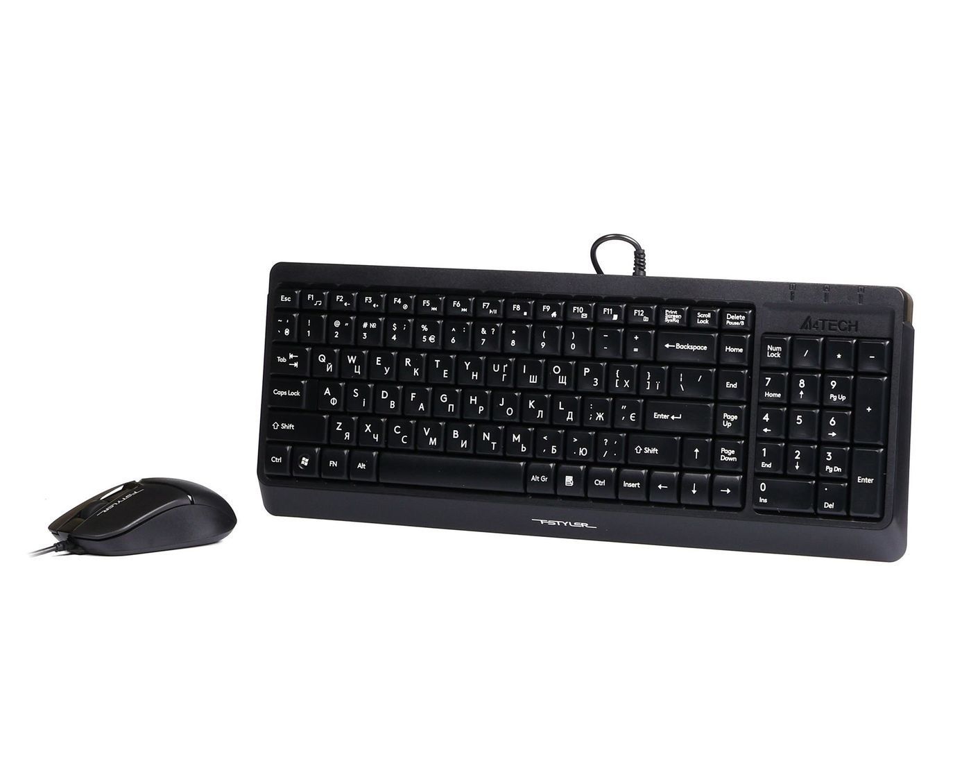 Комплект (клавіатура, миша) A4Tech F1512 Black