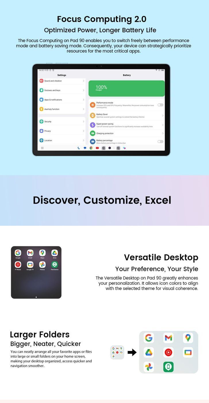 Планшет PAD90 10" 128GB PAD90 GREY OSCAL