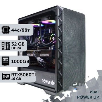 PowerUp #583 Dual-Processor Workstation with Xeon E5 2699 v4 x2/32 GB/1 TB SSD/16 GB GeForce RTX 5060Ti