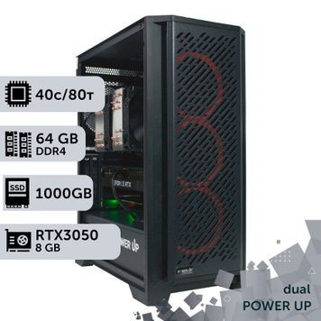 PowerUp #315 Dual-Processor Workstation with Xeon E5 2673 v4 x2/64 GB/1 TB SSD/GeForce RTX 3050 8 GB