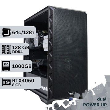 PowerUp #372 Dual-Processor Workstation with AMD EPYC 7551 x2/128 GB/2 TB HDD/1 TB SSD/GeForce RTX 4060 8 GB