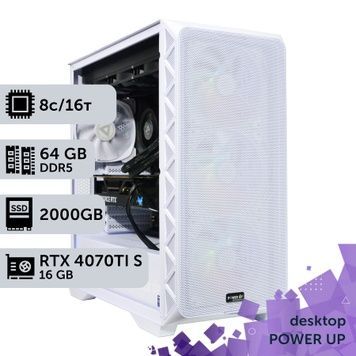 Робоча станція PowerUp Desktop #499 Ryzen 7 9700х/64 GB/SSD 2TB/GeForce RTX 4070Ti Super 16GB