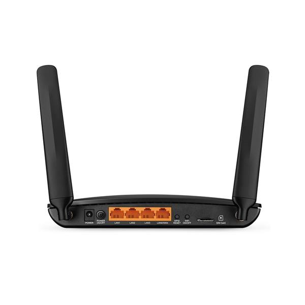 Side view of the Mini SIM card slot TP-LINK TL-MR150 with SIM card inserted