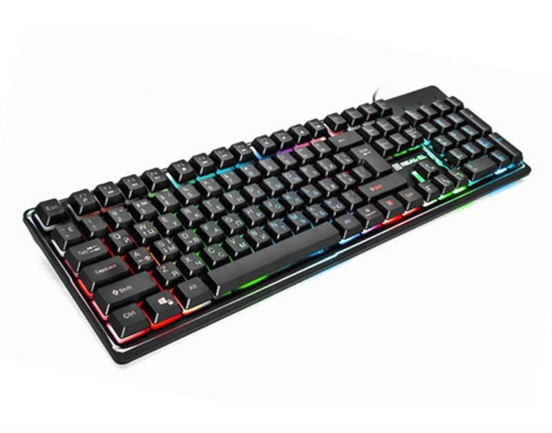 Keyboard REAL-EL Comfort 7011 Backlit Ukr Black