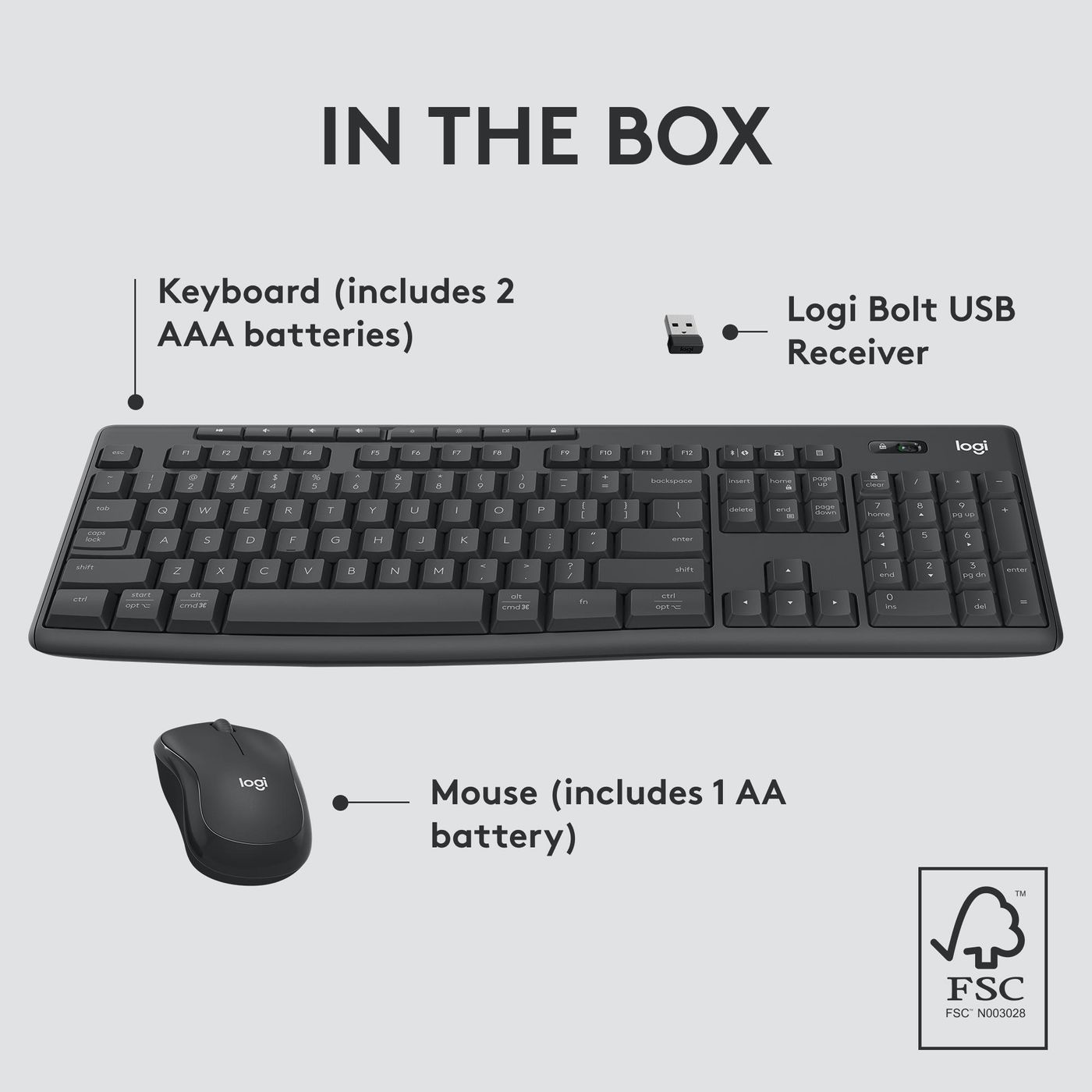 KEYBOARD +MOUSE LOGITECH COMBO MK370/920-012077