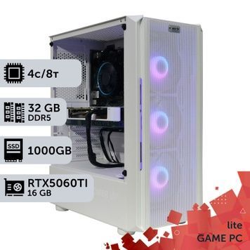 Ігровий комп'ютер GamePC Lite #504 Core i3 14100F/32 GB/SSD 1TB/GeForce RTX 5060Ti 16GB