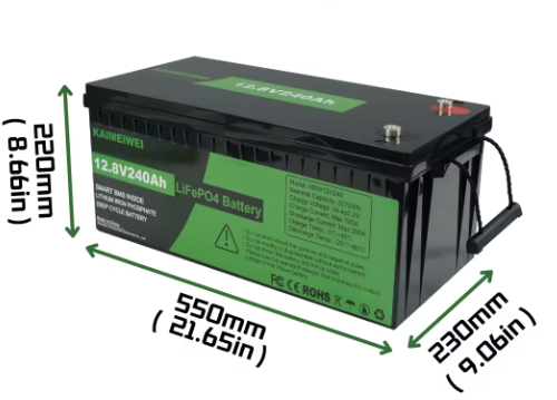 Аккумуляторная батарея Kaimeiwei 12V 240AH LiFePO4, BMS (3072Вт/г)