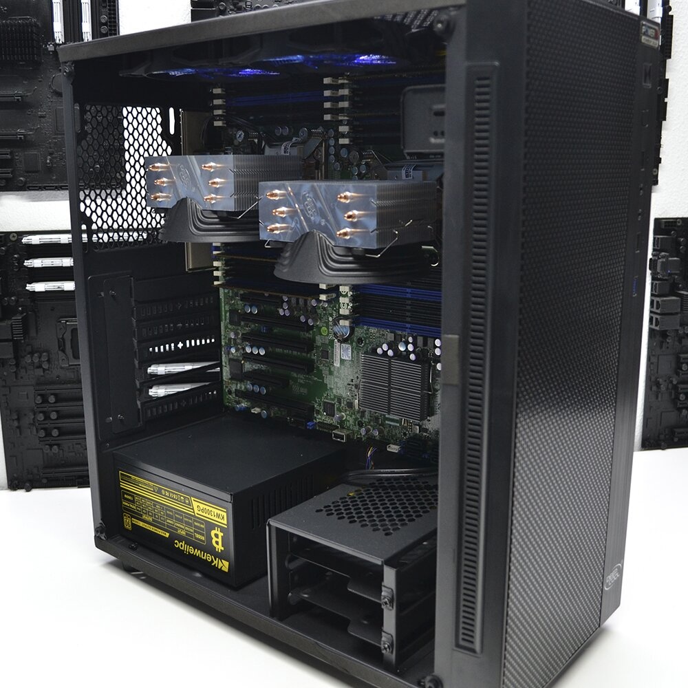 Двухпроцессорная рабочая станция PowerUp #62 Xeon E5 2670 x2/16 GB/HDD 500 GB/SSD 120 GB/Int Video