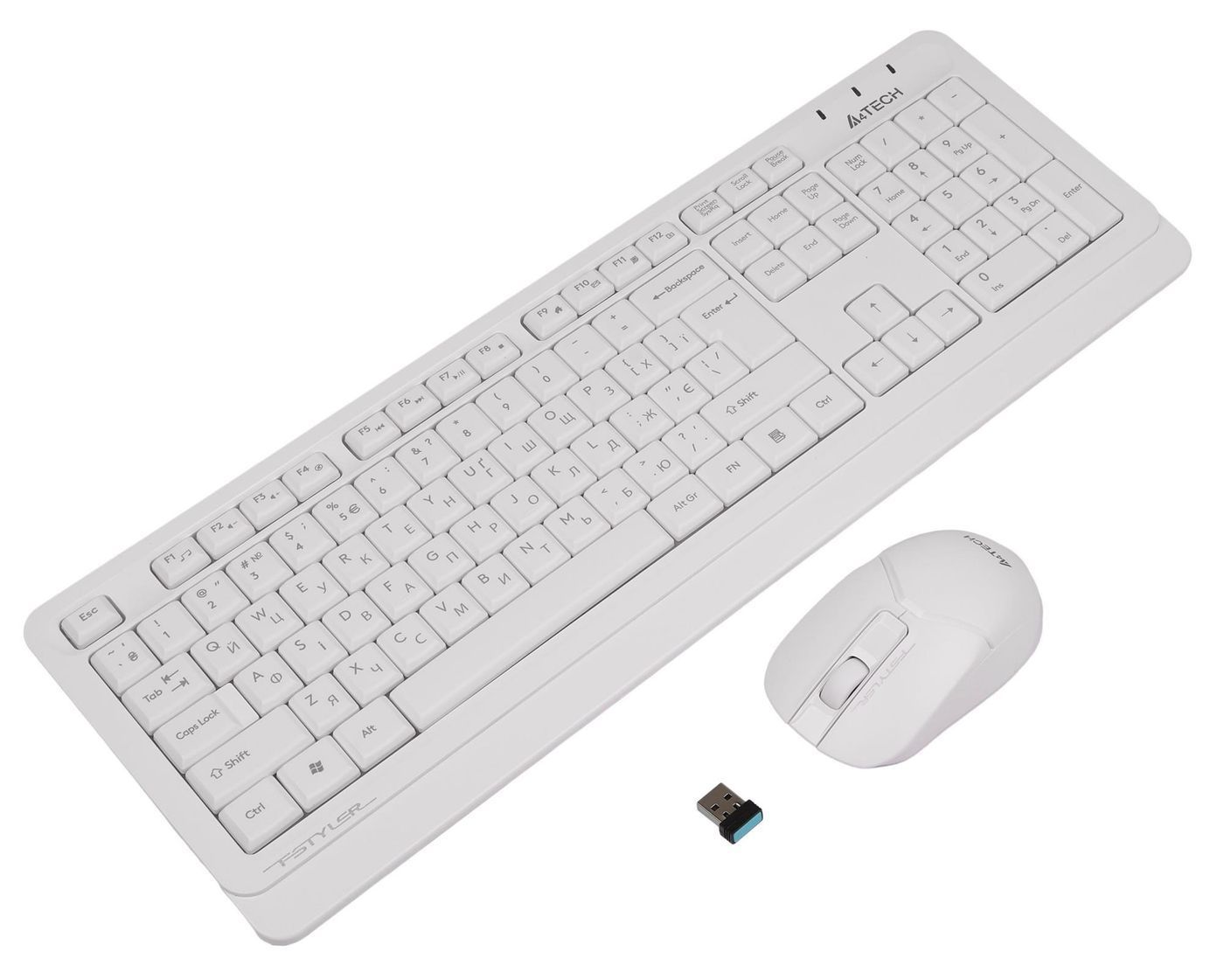 Комплект (клавіатура, миша) бездротовий A4Tech FG1012 White