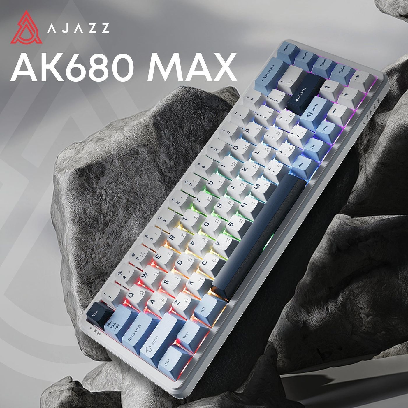 Keyboard Ajazz AK680 MAX Magnetic Switch RGB USB White (AK6