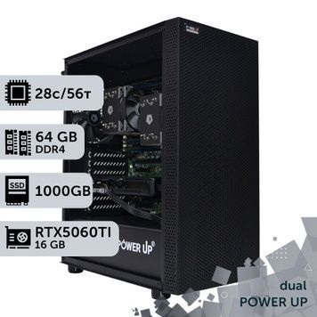 Двопроцесорна робоча станція PowerUp #543 Xeon E5 2680 v4 x2/64 GB/SSD 1TB/GeForce RTX 5060Ti 16GB