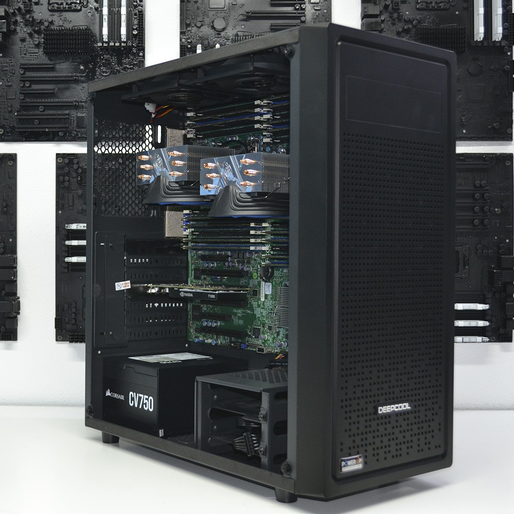Двопроцесорна робоча станція PowerUp #240 Xeon E5 2690 x2/64 GB/SSD 480 GB/NVIDIA Quadro T1000 4GB