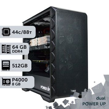 Двухпроцессорная рабочая станция PowerUp #453 Xeon E5 2699 v4 x2/64 GB/SSD 512GB/NVIDIA Quadro P4000 8GB