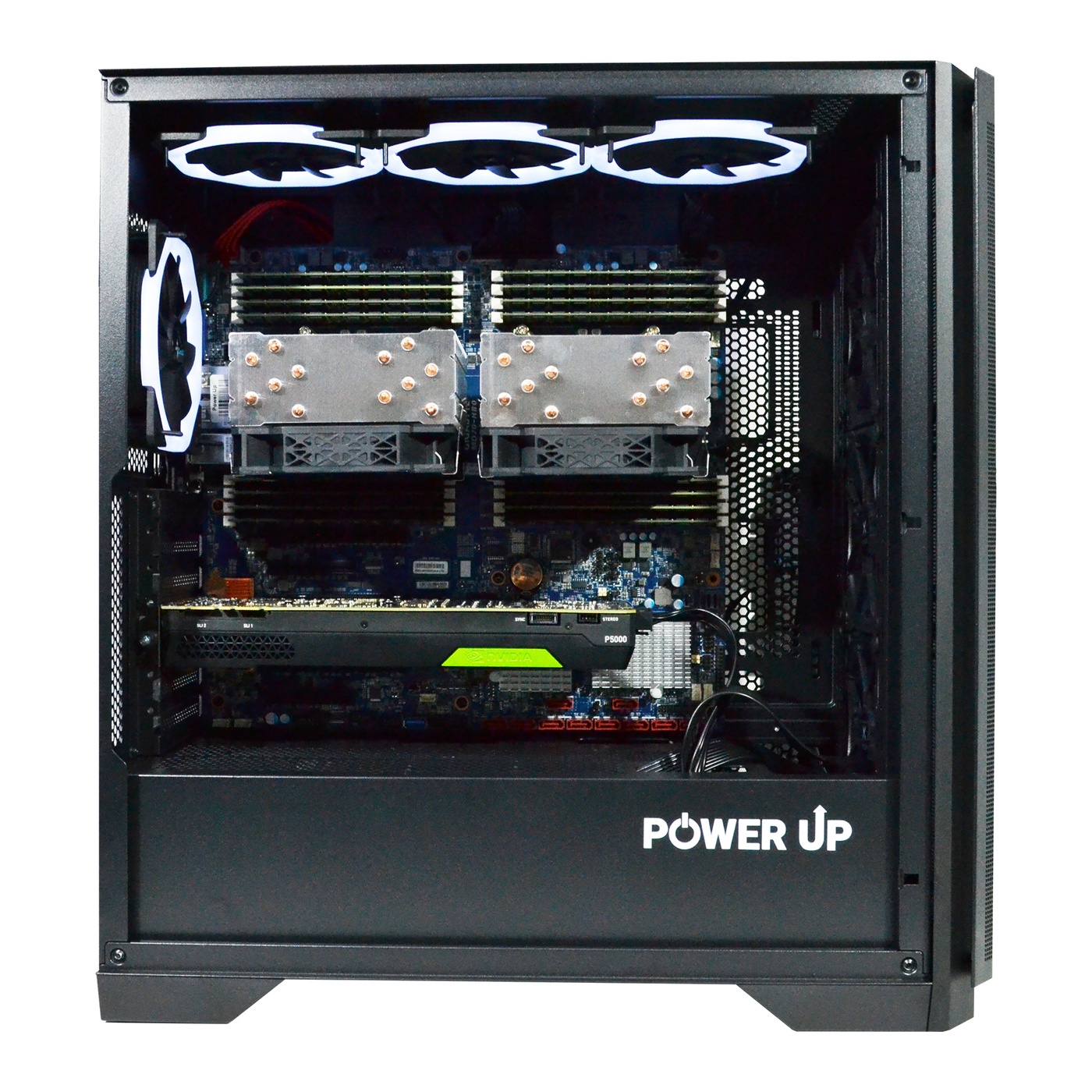 Двухпроцессорная рабочая станция PowerUp #454 Xeon E5 2699 v4 x2/64 GB/HDD 2 TB/SSD 1TB/NVIDIA Quadro P5000 16GB