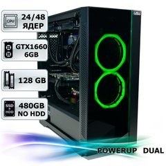 Двухпроцессорная рабочая станция PowerUp #334 Xeon E5 2697 v2 x2/128 GB/SSD 480 GB/GeForce GTX 1660Ti 6GB