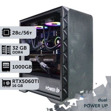 Двопроцесорна робоча станція PowerUp #591 Xeon E5 2680 v4 x2/32 GB/SSD 1TB/GeForce RTX 5060Ti 16GB