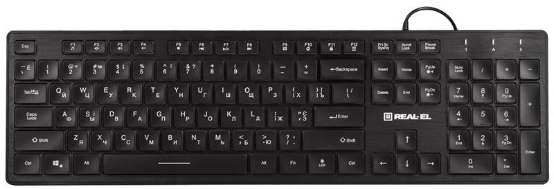 Keyboard REAL-EL Comfort 7070 Ukr Black