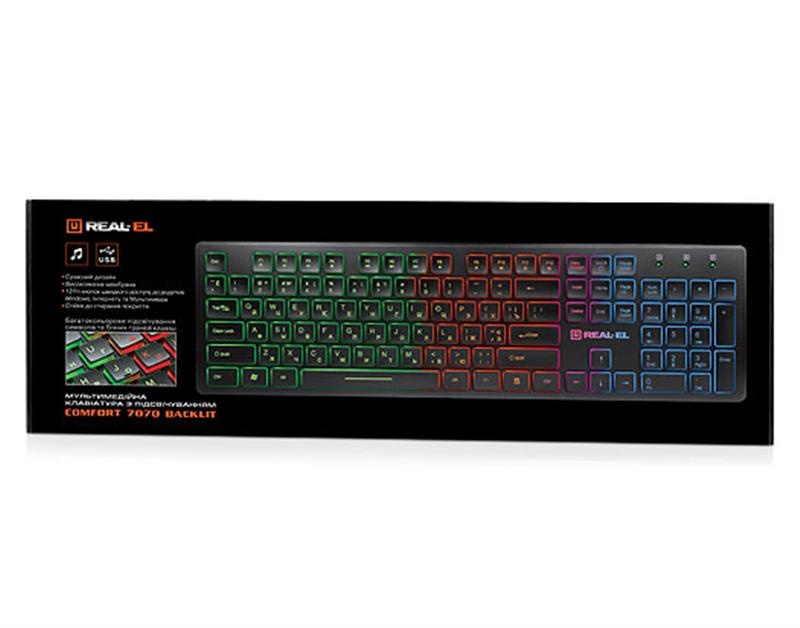 Keyboard REAL-EL Comfort 7070 Ukr Black