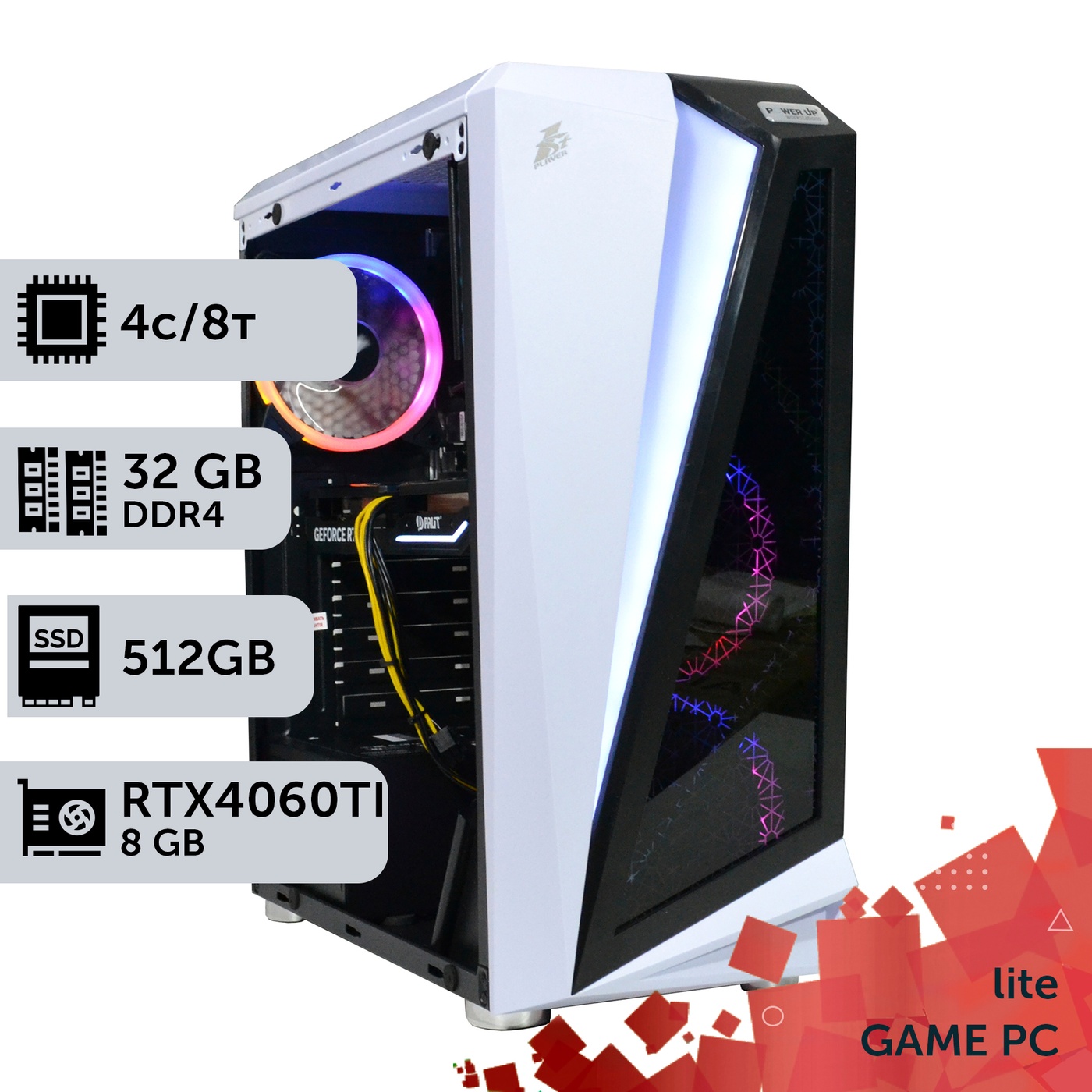 Ігровий комп'ютер GamePC Lite #279 Core i3 13100F/32 GB/SSD 1TB/GeForce RTX 4060Ti 16GB
