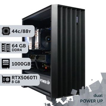 Двопроцесорна робоча станція PowerUp #546 Xeon E5 2699 v4 x2/64 GB/SSD 1TB/GeForce RTX 5060Ti 8GB
