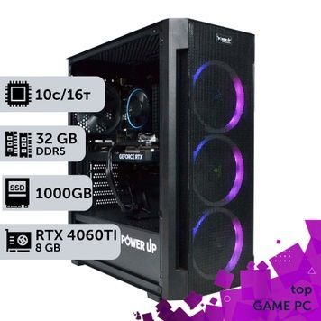 Ігровий комп'ютер GamePC TOP #456 Core i5 14400F/32 GB/SSD 1TB/GeForce RTX 4060Ti 8GB