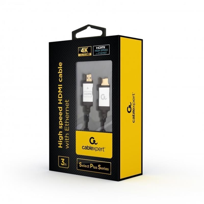 Cablexpert HDMI - HDMI V 2.0 (M/M) Cable, 3 m, Black/Gray (CCB-HDMIL-3M) Box