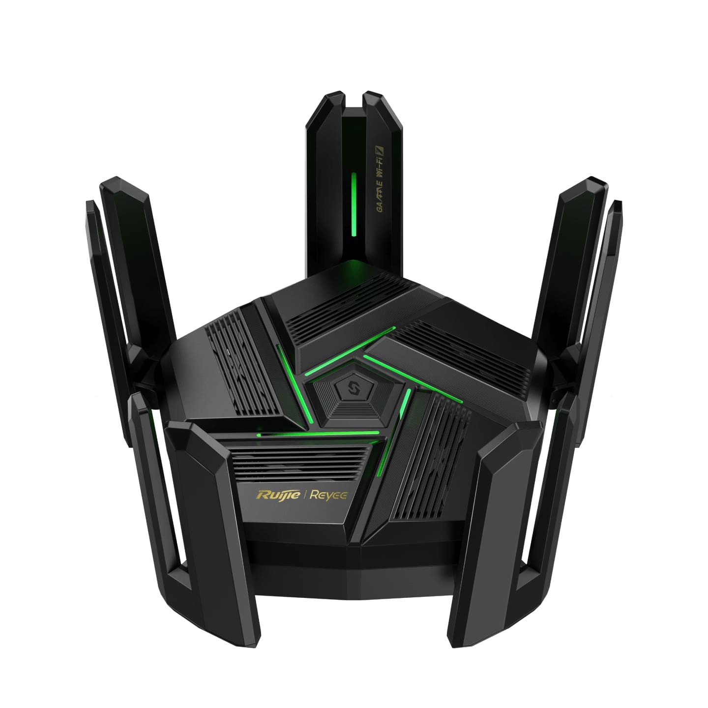 Крупний план задньої панелі Ruijie Reyee RG-EW7200BE PRO з портами 2.5G та USB 3.0