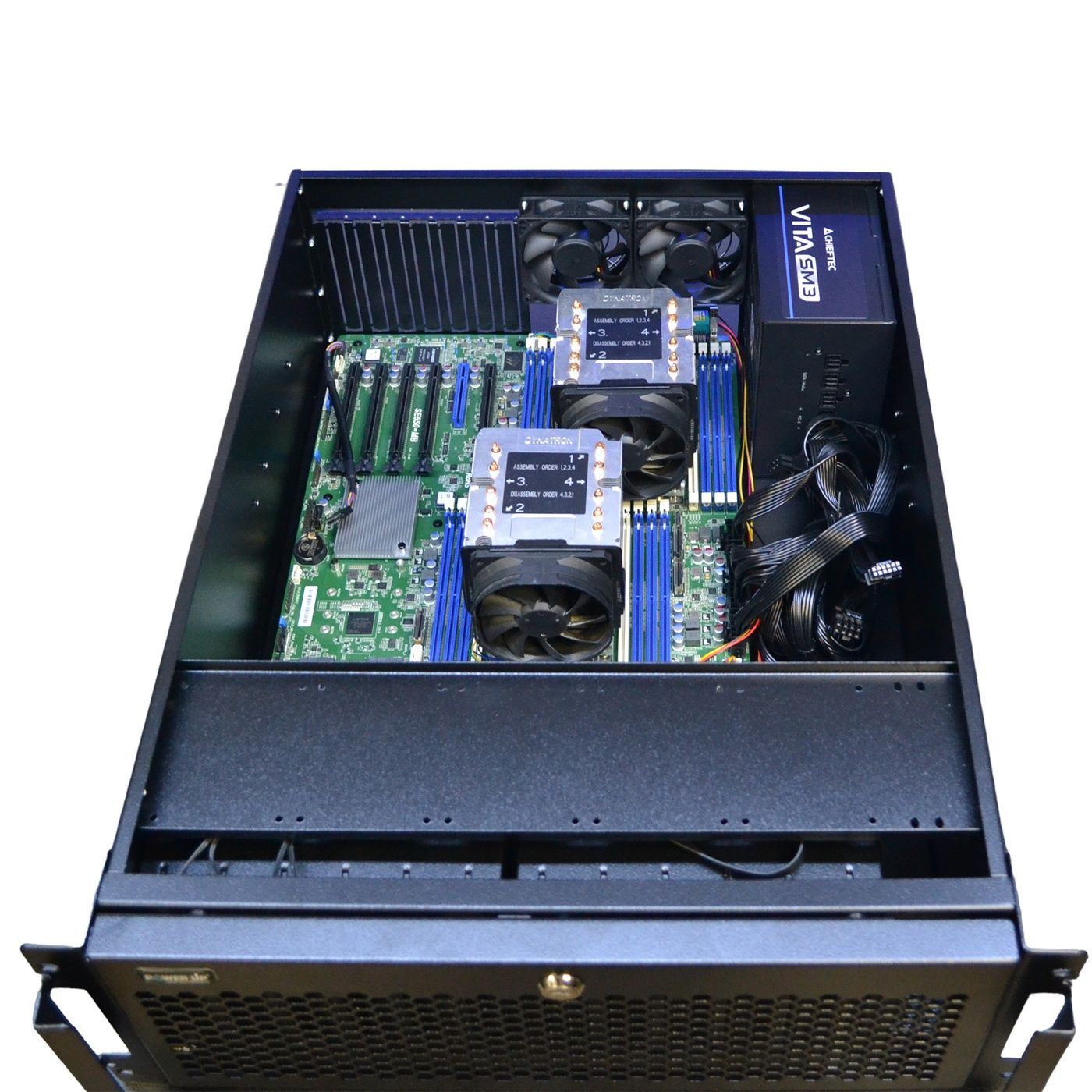 Сервер двухпроцессорный PowerUp Rack 4U #137 Intel Xeon Gold 6254 x2/128 GB/SSD 1TB х2