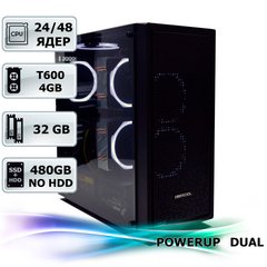 Двухпроцессорная рабочая станция PowerUp #244 Xeon E5 2680 v3 x2/32 GB/SSD 480 GB/NVIDIA Quadro T600 4GB