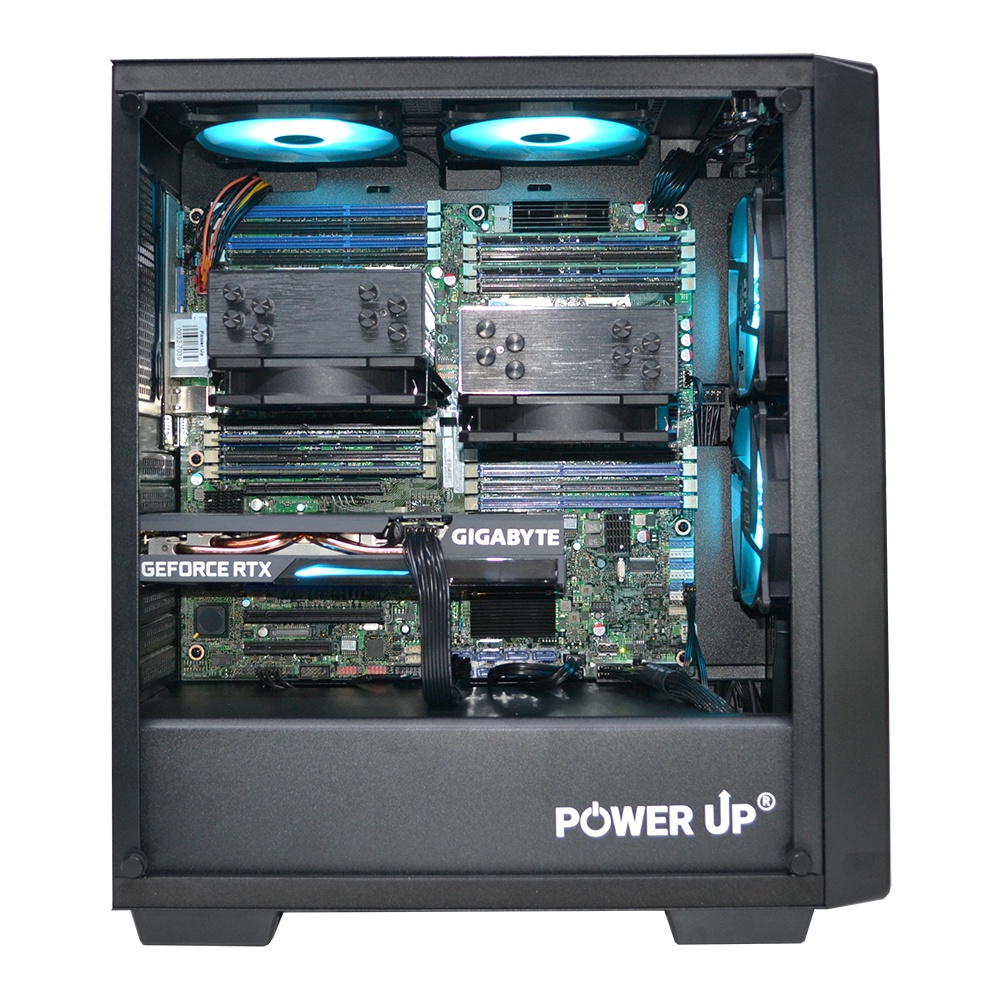 Двопроцесорна робоча станція PowerUp #342 Xeon E5 2690 v2 x2/128 GB/SSD 512GB/GeForce RTX 3060 12GB