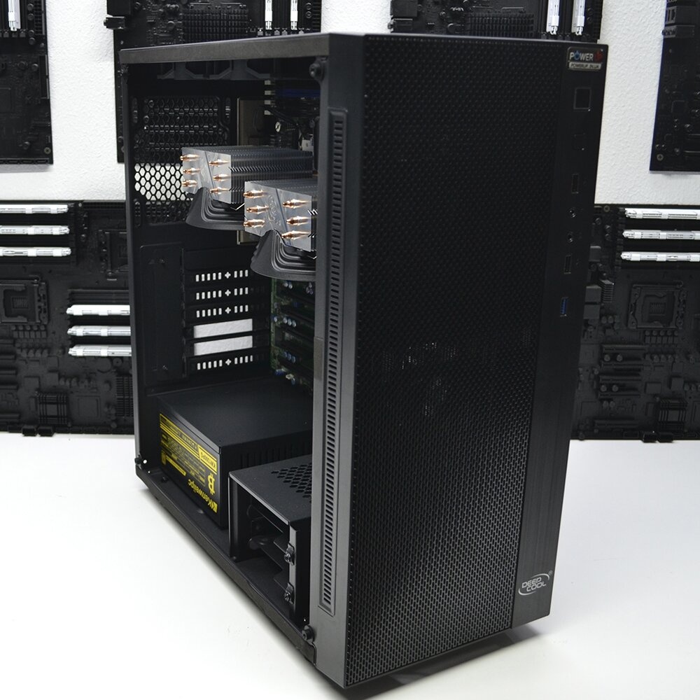 Сервер двухпроцессорный TOWER PowerUp #26 Xeon E5 2670 x2/64 GB/HDD 1 TB х2 Raid/Int Video