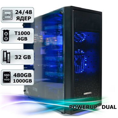 Двухпроцессорная рабочая станция PowerUp #245 Xeon E5 2680 v3 x2/32 GB/HDD 1 TB/SSD 480 GB/NVIDIA Quadro T1000 4GB