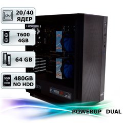 Двухпроцессорная рабочая станция PowerUp #389 Xeon E5 2670 v2 x2/64 GB/SSD 480 GB/NVIDIA Quadro T600 4GB