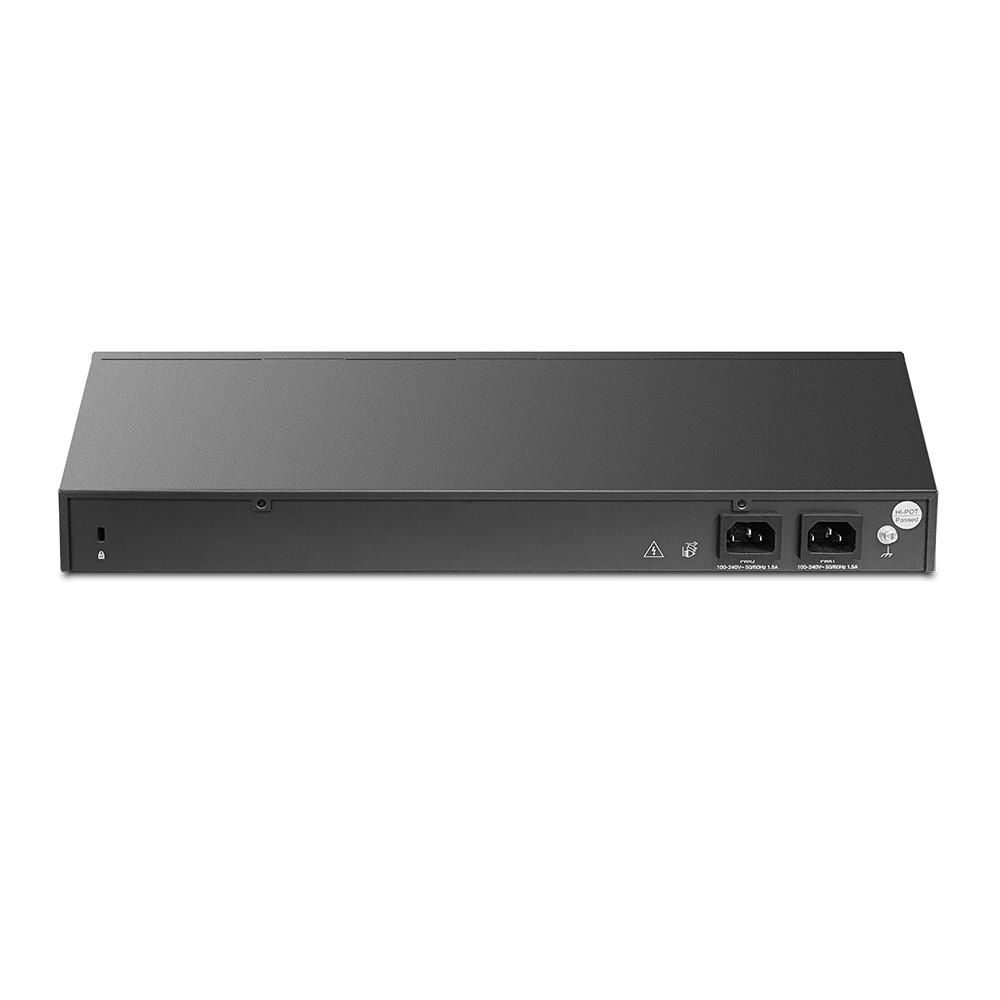 Задняя панель TP-Link Omada ER8411 с множеством WAN/LAN портов и разъемом питания