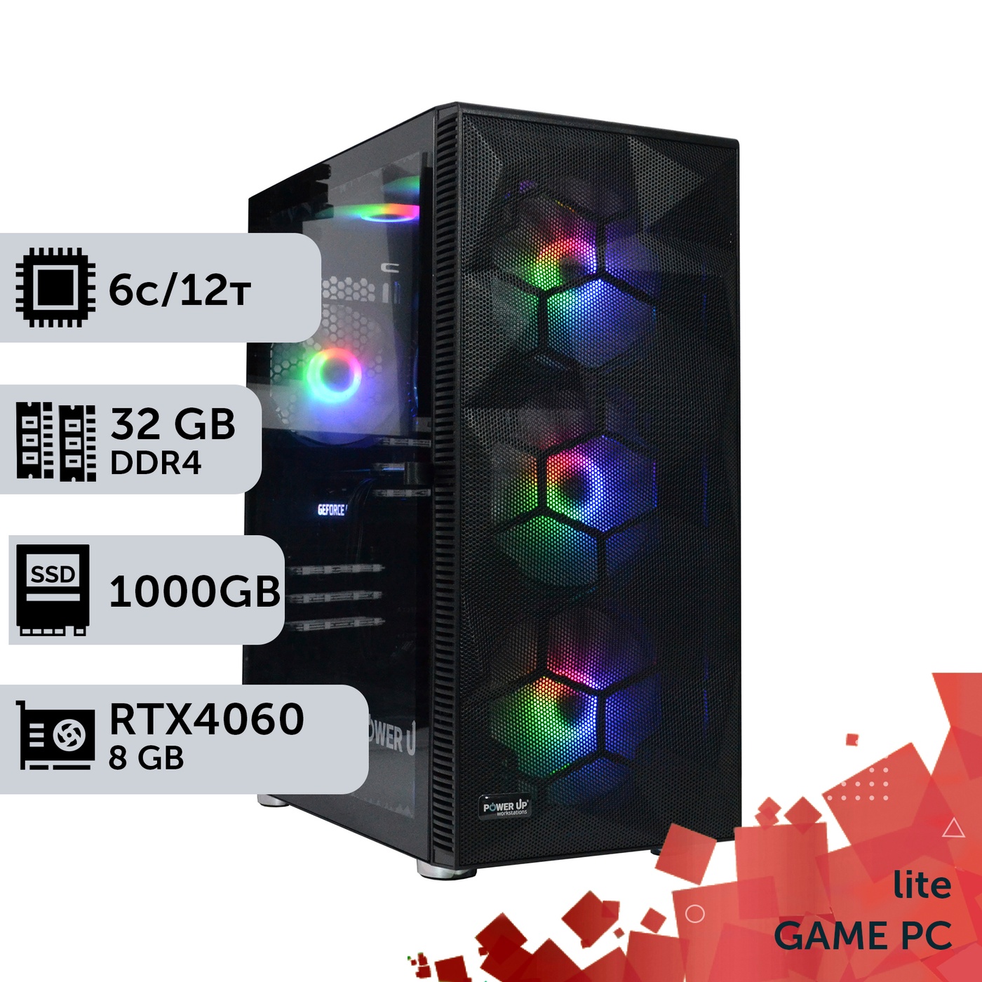 Ігровий комп'ютер GamePC Lite #226 Ryzen 5 4500/32 GB/SSD 1TB/GeForce RTX 4060 8GB