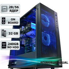 Двухпроцессорная рабочая станция PowerUp #297 Xeon E5 2695 v3 x2/32 GB/SSD 240 GB/Int Video