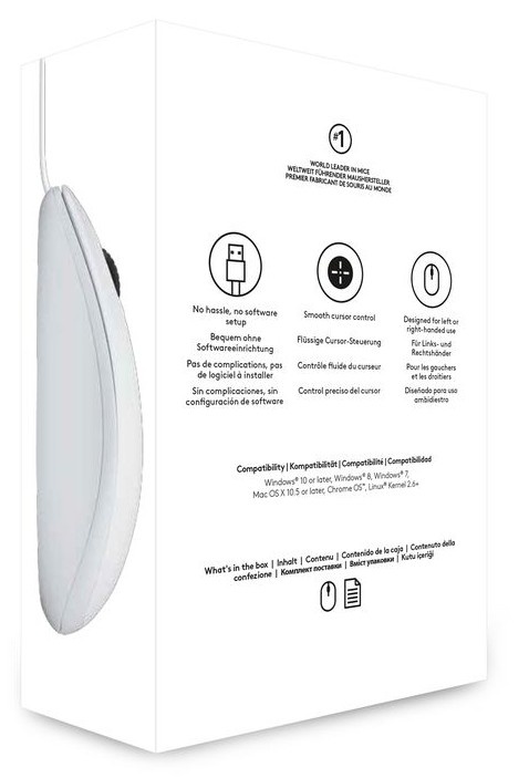 Mouse Logitech B100 (910-003360) White USB