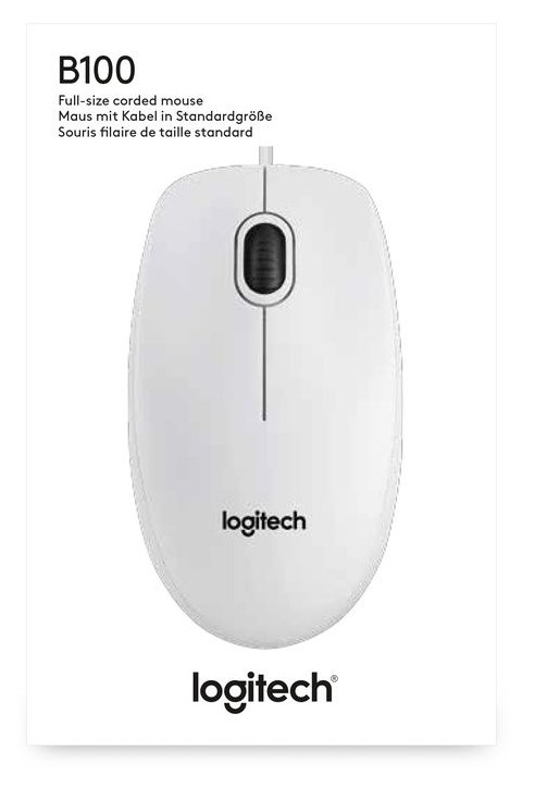 Мишка Logitech B100 (910-003360) White USB