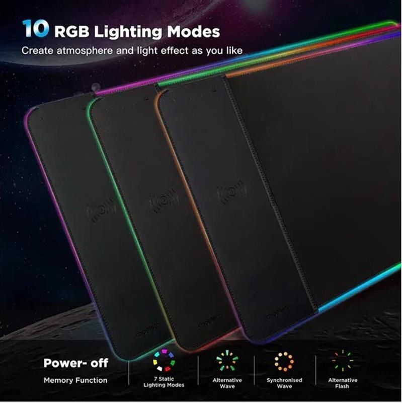 Коврик для мыши с беспроводным зарядным устройством Choetech (T543-F) RGB Illuminated 15W Wireless Charging Mouse Pad