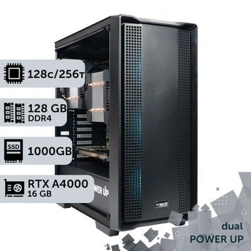 Двухпроцессорная рабочая станция PowerUp #537 AMD EPYC 7С13 x2/128 GB/SSD 1TB/NVIDIA Quadro RTX A4000 16GB