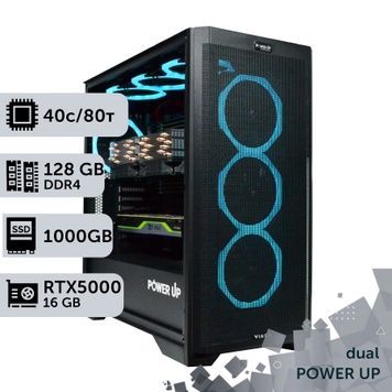 PowerUp #456 Dual-Processor Workstation with Xeon E5 2699 v4 x2/128 GB/2 TB HDD/1 TB SSD/NVIDIA Quadro RTX5000 16 GB