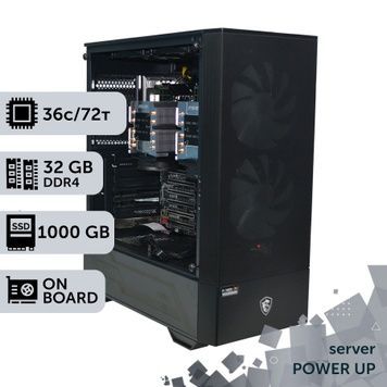 Сервер двопроцесорний TOWER PowerUp #146 Intel Xeon Gold 6254 x2/32 GB/SSD 1TB