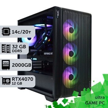 Ігровий комп'ютер GamePC Ultra #290 Core i5 14600K/32 GB/SSD 2TB/GeForce RTX 4070 12GB