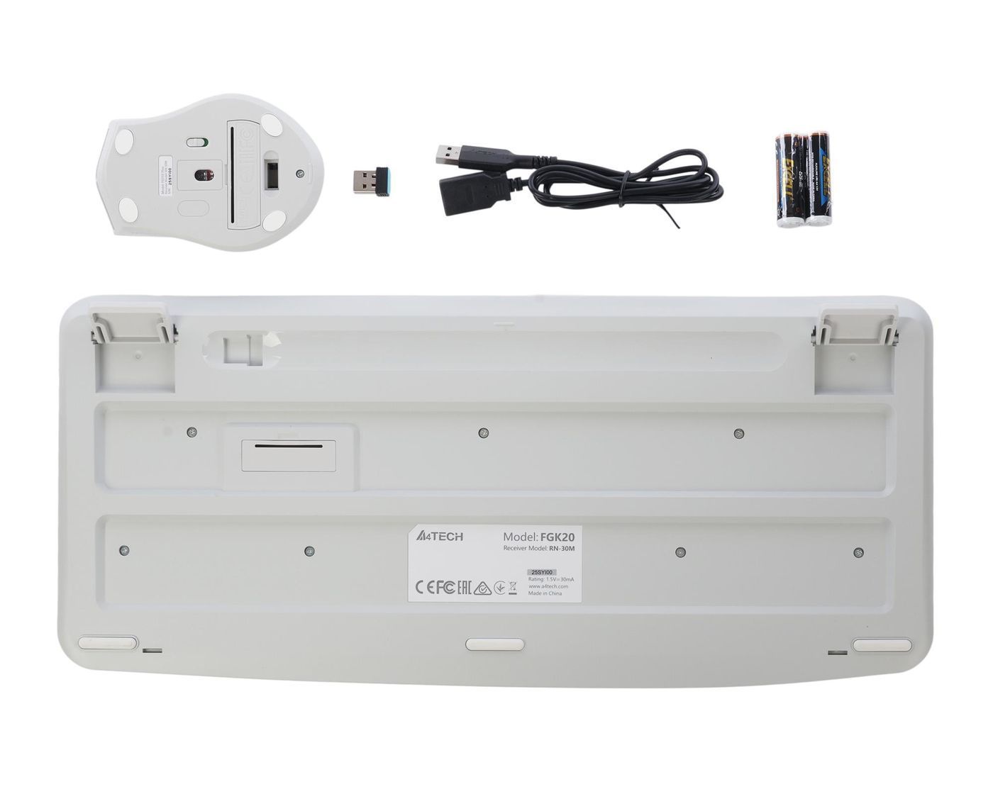 Комплект (клавиатура, мышь) беспроводной A4Tech Fstyler FG2500S Plus White