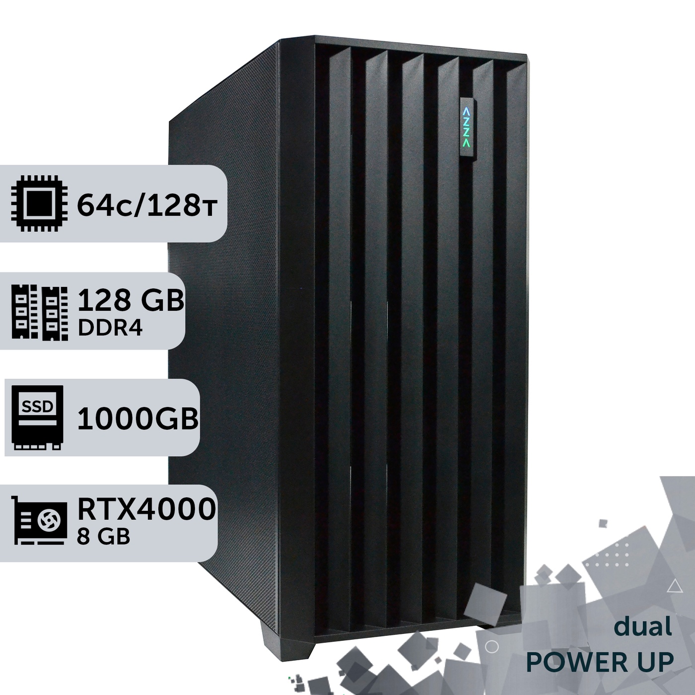 PowerUp #467 Dual-Processor Workstation AMD EPYC 7551 x2/128 GB/HDD 2 TB/SSD 1TB/NVIDIA Quadro RTX4000 8GB