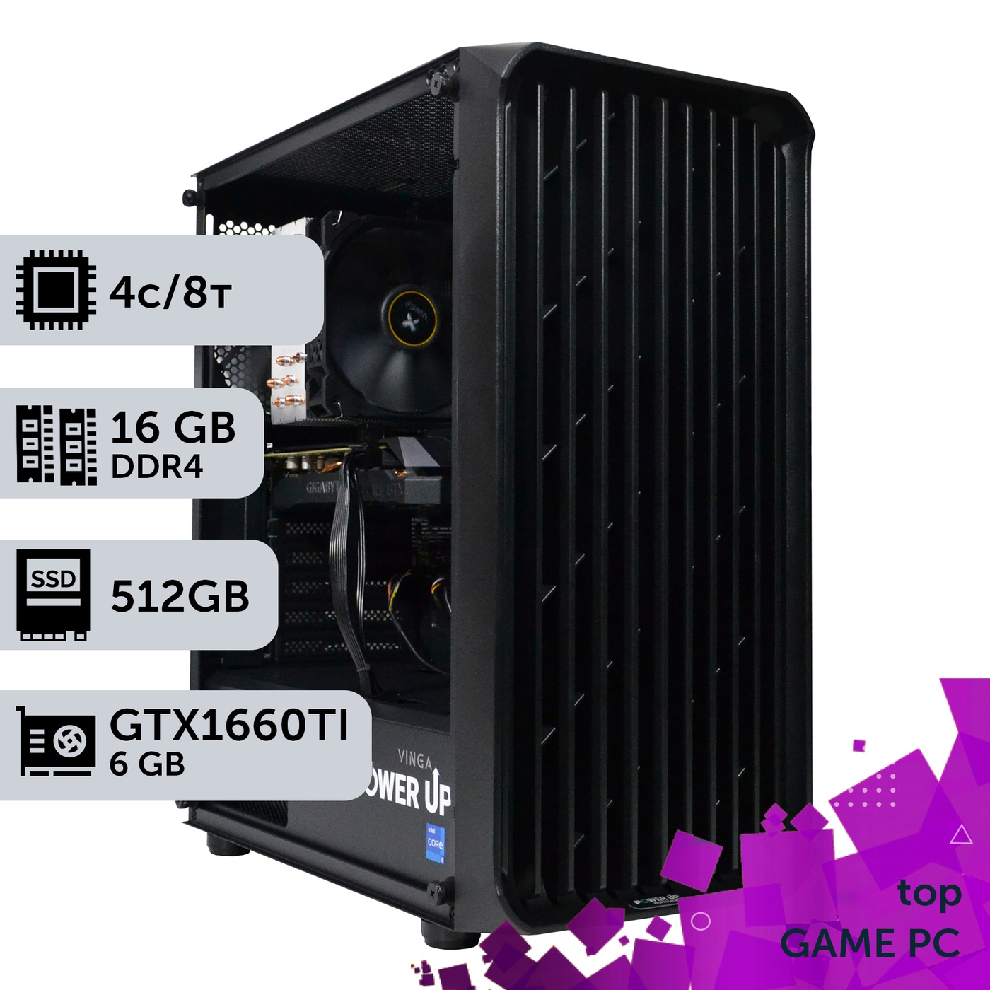 Ігровий комп'ютер GamePC TOP #137 Core i3 12100F/16 GB/SSD 512GB/GeForce GTX 1660Ti 6GB