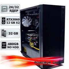 Рендер-станция PowerUp #3 Core i7 13700K/32 GB/SSD 480 GB/GeForce RTX 3060 12GB x2