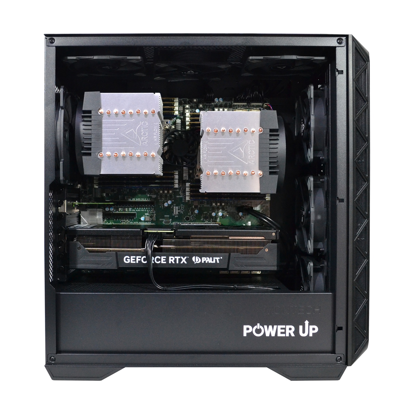 Двухпроцессорная рабочая станция PowerUp #401 AMD EPYC 7642 x2/256 GB/SSD 2TB/GeForce RTX 4070 Super 12GB